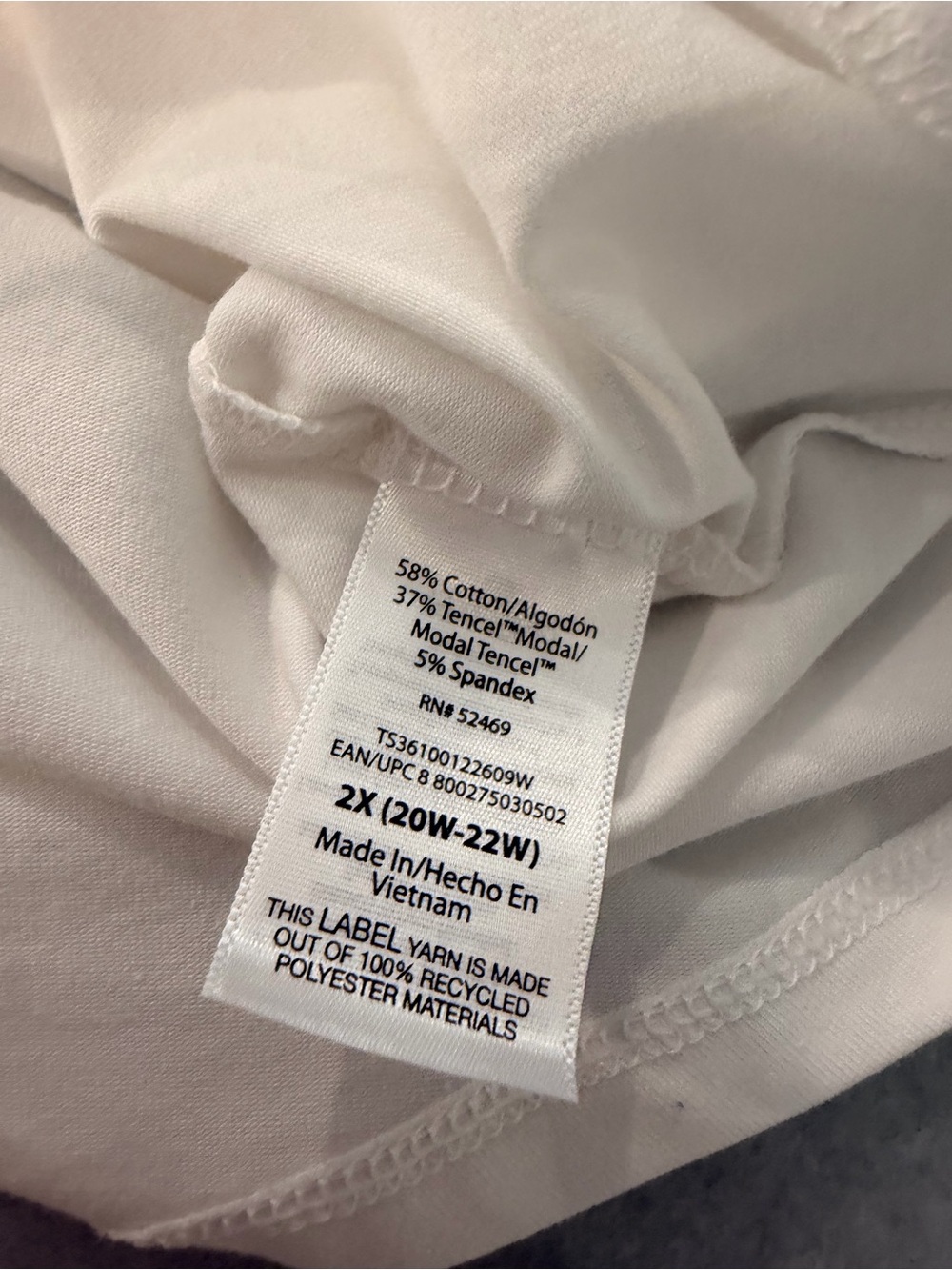 NWT Terra & Sky Size 2X White Long Sleeve V-Neck T-Shirt Tencel - Picture 8 of 10